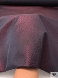 Italian Wavy Ripple Metallic Brocade - Metallic Magenta / Black