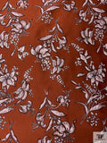 Italian Floral Textured Metallic Brocade - Deep Auburn / Metallic Rose Taupe / Black