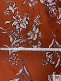 Italian Floral Textured Metallic Brocade - Deep Auburn / Metallic Rose Taupe / Black