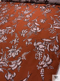 Italian Floral Textured Metallic Brocade - Deep Auburn / Metallic Rose Taupe / Black