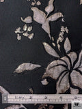 Italian Floral Textured Metallic Brocade - Black / Grey / Silver