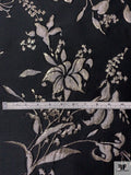 Italian Floral Textured Metallic Brocade - Black / Grey / Silver