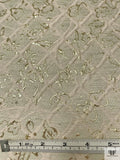 Italian Lattice Floral Metallic Brocade - Snow Ivory / Gold / Palest Mint