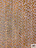 Italian Ditsy Floral Metallic Brocade - Orange / Pale Pink / Silver