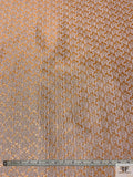 Italian Ditsy Floral Metallic Brocade - Orange / Pale Pink / Silver