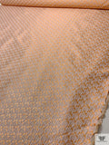 Italian Ditsy Floral Metallic Brocade - Orange / Pale Pink / Silver
