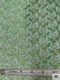 Italian Ditsy Floral Metallic Brocade - Green / Seafoam / Gold
