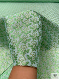 Italian Ditsy Floral Metallic Brocade - Green / Seafoam / Gold