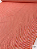 Italian Broken Striped Textured Brocade - Deep Orange / Off-White