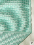 Italian Broken Striped Textured Brocade - Aqua / Off-White
