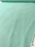Italian Broken Striped Textured Brocade - Aqua / Off-White