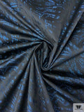 Italian Abstract Metallic Brocade - Blue / Black