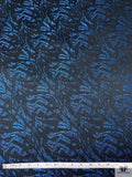 Italian Abstract Metallic Brocade - Blue / Black