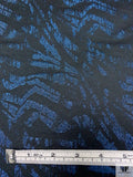 Italian Abstract Metallic Brocade - Blue / Black