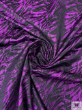 Italian Abstract Metallic Brocade - Metallic Violet / Black