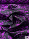 Italian Abstract Metallic Brocade - Metallic Violet / Black