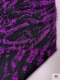 Italian Abstract Metallic Brocade - Metallic Violet / Black