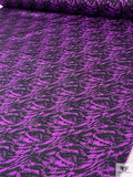 Italian Abstract Metallic Brocade - Metallic Violet / Black
