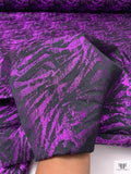 Italian Abstract Metallic Brocade - Metallic Violet / Black