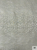 Floral Jacquard Brocade with Metallic Detailing - Light Grey / Light Gold