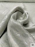 Floral Jacquard Brocade with Metallic Detailing - Light Grey / Light Gold
