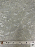 Floral Jacquard Brocade with Metallic Detailing - Light Grey / Light Gold