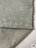 Floral Jacquard Brocade with Metallic Detailing - Light Grey / Light Gold