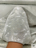 Floral Jacquard Brocade with Metallic Detailing - Light Grey / Light Gold