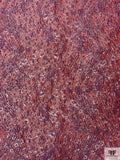 Animal Pattern Textured Metallic Brocade - Dusty Purple / Red-Orange / Silver