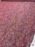 Animal Pattern Textured Metallic Brocade - Dusty Purple / Red-Orange / Silver
