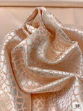 Reptile-Inspired Metallic Brocade - Peach / Champagne-Gold