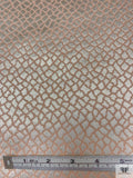 Reptile-Inspired Metallic Brocade - Peach / Champagne-Gold