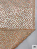 Reptile-Inspired Metallic Brocade - Peach / Champagne-Gold