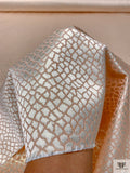 Reptile-Inspired Metallic Brocade - Peach / Champagne-Gold