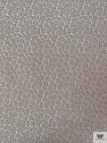 Floral Textured Holographic Metallic Brocade - Pinkish White / Peanut