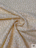 Floral Textured Holographic Metallic Brocade - Pinkish White / Peanut