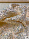 Floral Textured Holographic Metallic Brocade - Pinkish White / Peanut