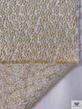 Floral Textured Holographic Metallic Brocade - Pinkish White / Peanut