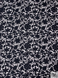 Floral Crochet-Like Novelty Guipure Lace - Midnight Navy