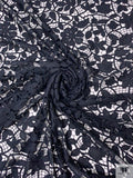 Floral Crochet-Like Novelty Guipure Lace - Midnight Navy