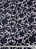 Floral Crochet-Like Novelty Guipure Lace - Midnight Navy