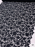 Floral Crochet-Like Novelty Guipure Lace - Midnight Navy