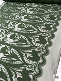 Iris Appliqué Embroidered Tulle - Army Green