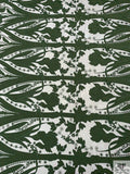 Iris Appliqué Embroidered Tulle - Army Green
