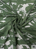 Iris Appliqué Embroidered Tulle - Army Green