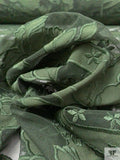 Iris Appliqué Embroidered Tulle - Army Green