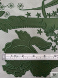 Iris Appliqué Embroidered Tulle - Army Green