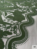 Iris Appliqué Embroidered Tulle - Army Green