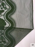 Iris Appliqué Embroidered Tulle - Army Green