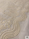 Iris Appliqué Embroidered Tulle - Cream